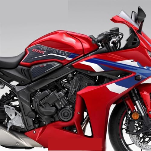 Protection réservoir CBR650 en fibre de carbone et grip gaufré