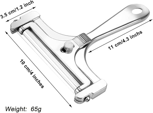 Cortador de queso con grosor ajustable, cortador de queso de acero inoxidable con alambre, cortador de queso de mano para cheddar, gruyere