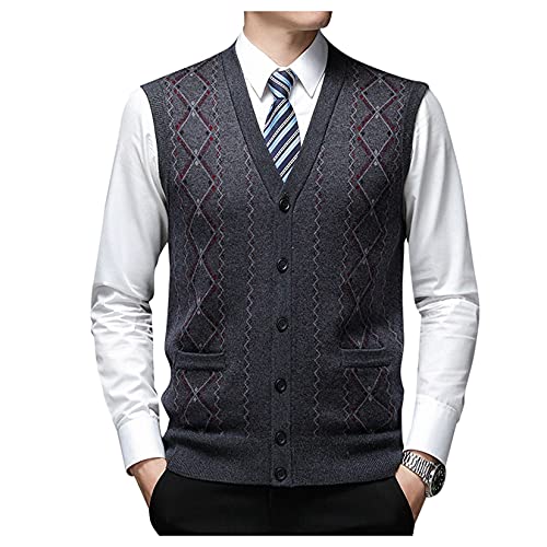 Pull sans manches en laine col V style business chic pour le bureau