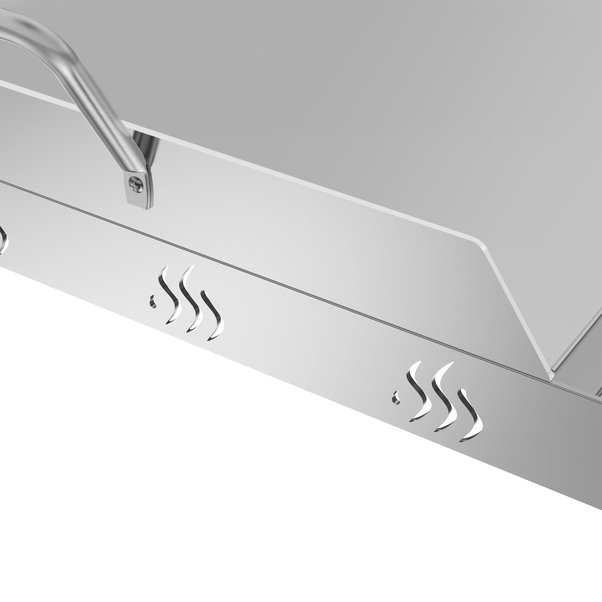 YUENFONG Piastra per griglia, 54 x 41 x 7 cm, in acciaio inox, con scarico per il grasso e maniglia, universale, con piastre, spatola e raschietto, per barbecue a gas e barbecue a carbone