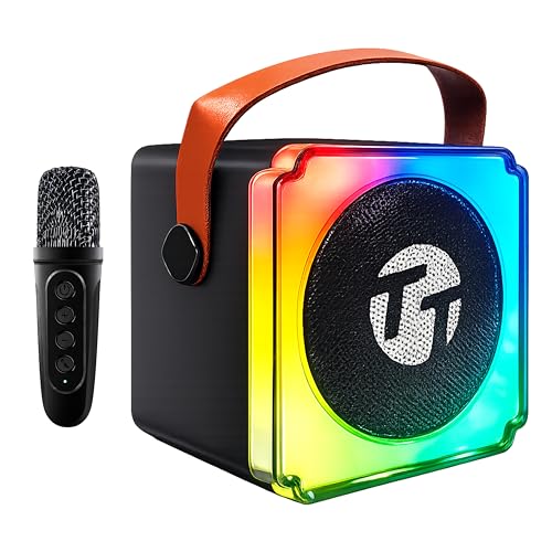 Image of Target TT-BSA-22 Portable Karaoke Speaker with Wireless Mic, RGB Lights, 10W Stereo, Bluetooth, USB, TF Card, AUX, Black