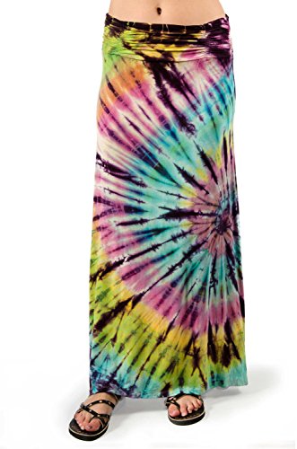 TCG Women's Tie-Dye A-Line Maxi Skirt - Rainbow Multi