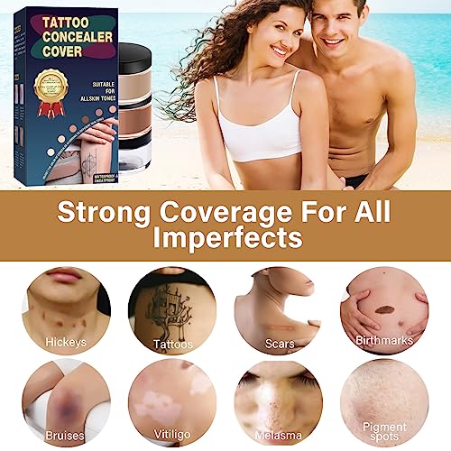 HOUNE Tattoo Cover Up, 2 Colors Tattoo Cover Up Makeup Waterproof Concealer(2x30ml)