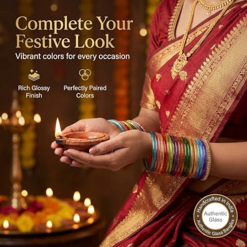 Image of NMII Glass with Simple Or Attractive with Glossy Finished Kada Set For Women and Girls