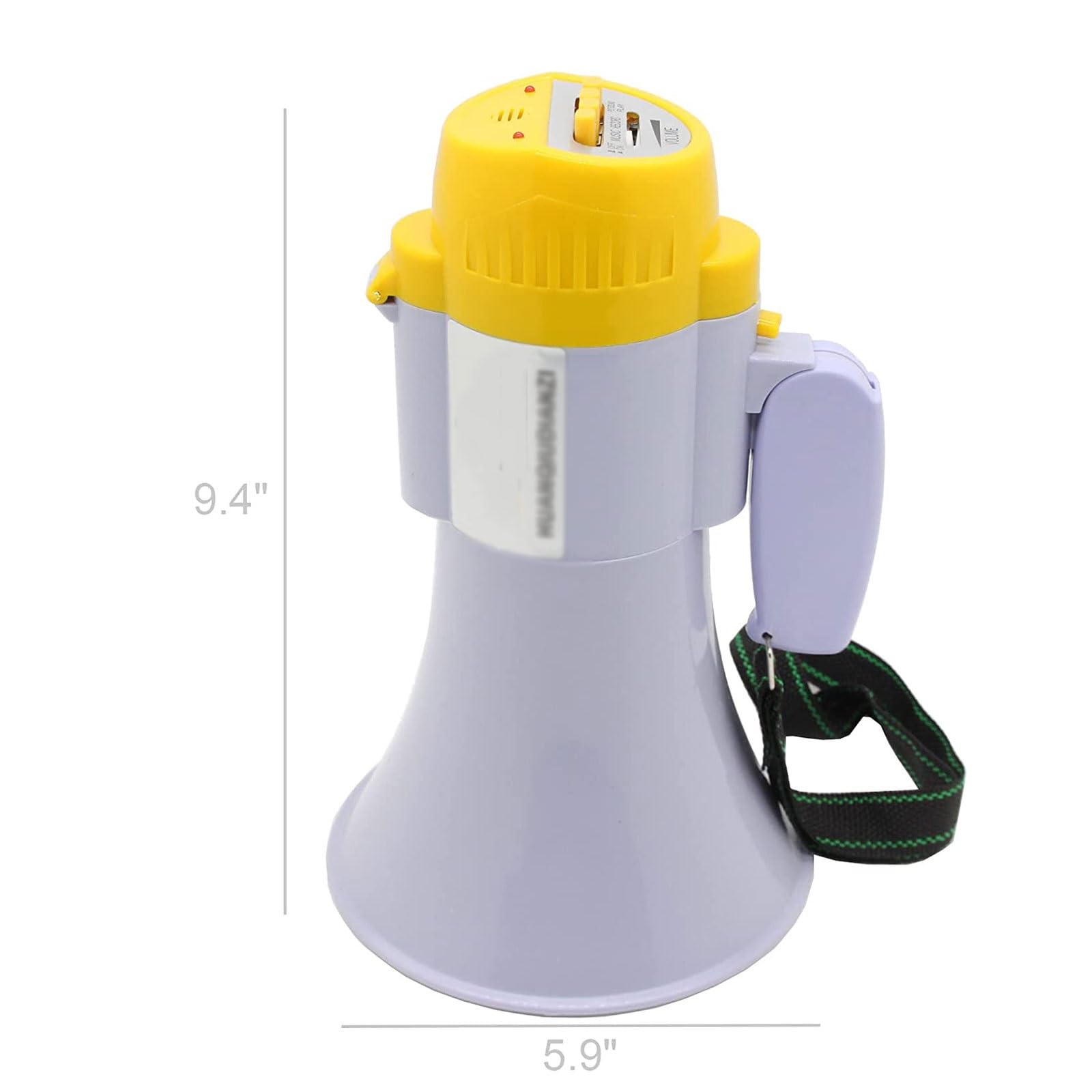 Megáfono portátil con grabadora de Voz y Control Volumen, Altavoz PA for Entrenadores Deportivos Ejercicios Seguridad