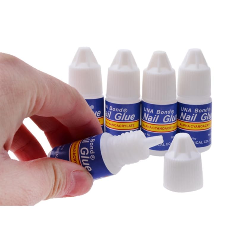 Healifty 5 Pcs Nail Glue for Rhinestones and Acrylic Nails Acid Professional Adhesive with Super Viscosity and Odorless Suitable for Portable Manicure Tool