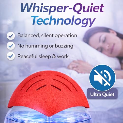 Image of Humidifier Revitalizer Hygiene Portable Room Air Purifier and with Led Lights, Run Time: 16 Hours- Perfect for Living Rooms, Kitchen, Office & Hotels (24 * 24 * 12 cm,Red)-750 Ml