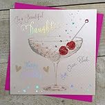 White Cotton Cards Beautiful Daughter Birthday Handmade Card - Champagne Coupe Glass B114