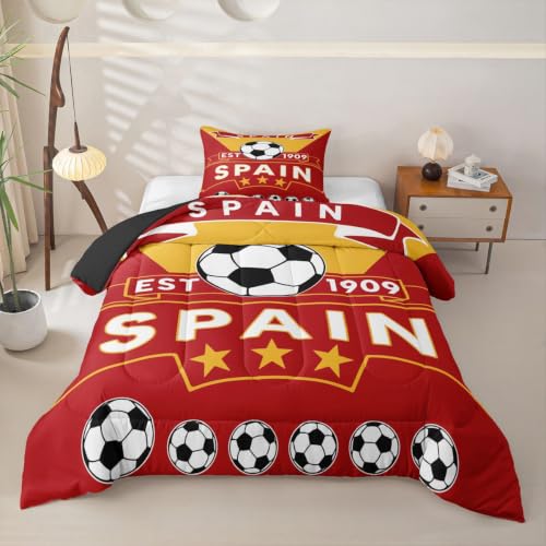 Image of Feelyou Football Soccer Comforter Set Twin Size Bedding Set