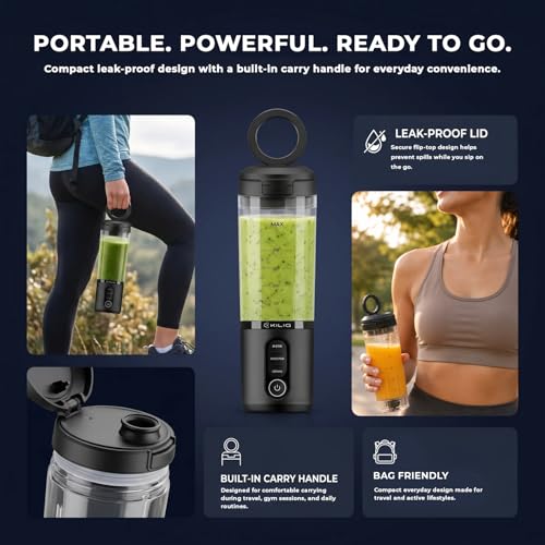 Image of Kilig Vortex Blitz Portable Blender, Sip-Ready Jar Design, 470ml BPA-Free Jar, USB-C Rechargeable, 3 Modes (Blend, Smoothie, Crush), 6 Blade system