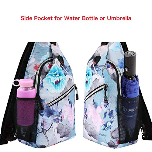 MOSISO Sling Backpack,Travel Hiking Daypack Pattern Rope Crossbody Shoulder Bag, Ink-wash Painting - Image 7