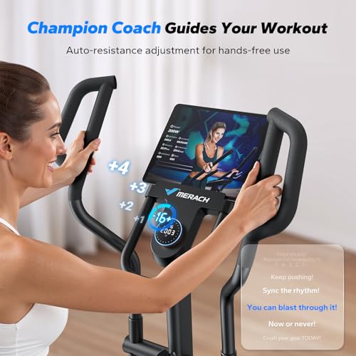 Image of Merach Elliptical Machine, Elliptical Exercise Machine for Home with Hyper-Quiet Magnetic Drive System, Elliptical Training Machines with16.5-19IN Stride, Automatic Resistance, 400lbs Capacity