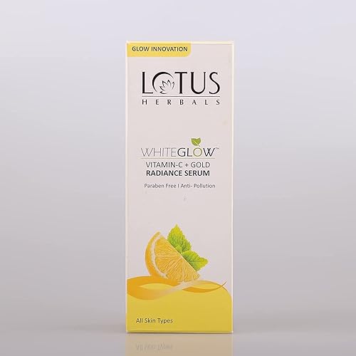 Miniatura 6 de Lotus Herbals WhiteGlow - Suero facial con vitamina C para el rostro Power of Vit C, con suero facial Gold Radiance para piel opaca y seca,