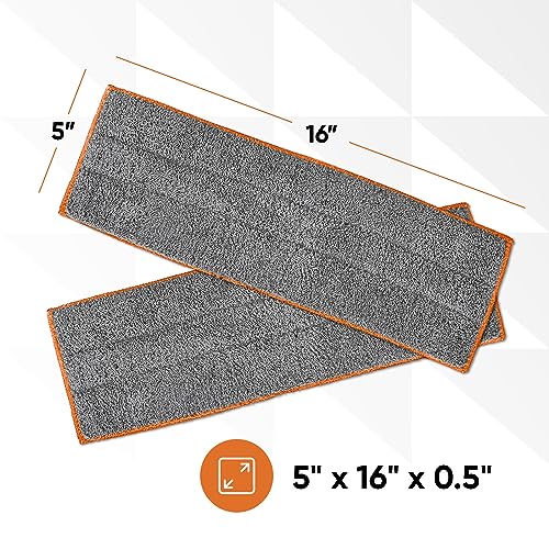 Image of Superio Microfiber Mop Pads Refill, Replacement Head with Velcro, 16 Inch for Flat, Spray Mop Set - 3 Pack - Grey