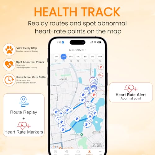 Wireless Dog Fence System, 4G LTE GPS Dog Collar for Medium Small Dogs, All-in-One Pet Tracker with Virtual Fence, Activity & Wellness Monitoring, Heart Rate & Breath Count, Waterproof, White - Image 5