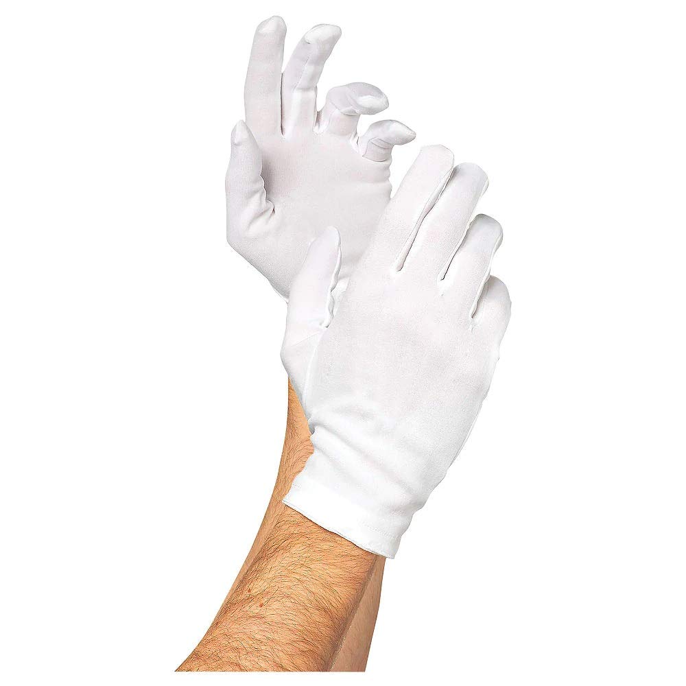 Shatchi Unisex White Short Gloves - Santa Gloves Magician Halloween Fancy Dress Costume Accessories For Men Women One Size