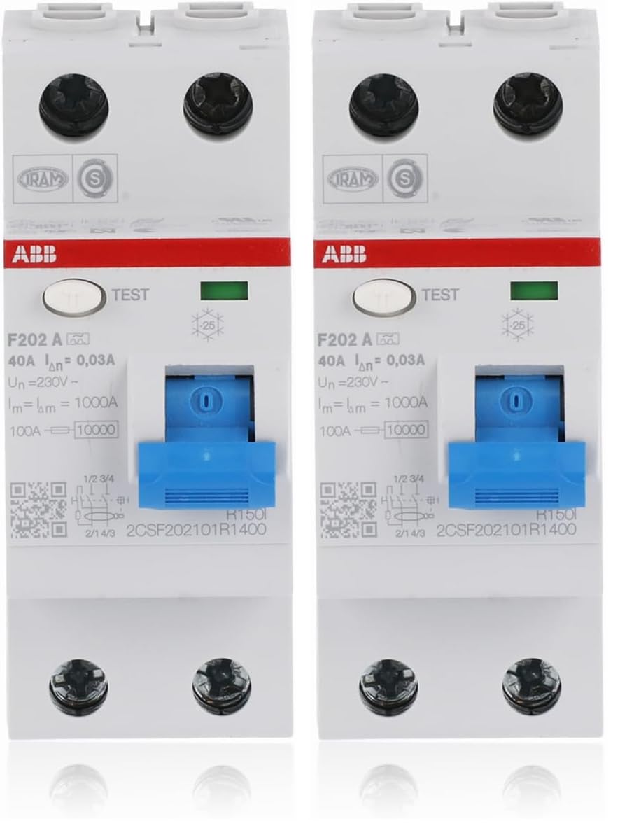 ABB F202A-40/0,03 Interruttore automatico a corrente residua, 4 poli (Confezione da 2)