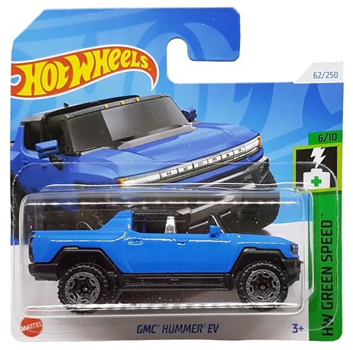 Hot Wheels - GMC Hummer EV - HW Green Speed 6/10 - HTB83 - Tarjeta corta - GM - Azul - Mattel 2024