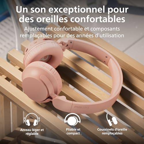 Auriculares Philips TAH4000PK sans fil Bluetooth 6.0 pour appels et musique - vue 4
