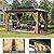 YITAHOME 10x12ft Gazebo Hardtop w/Nettings and Curtains, Heavy Duty Gazebo w/Wood Grain Double Roof Galvanized Steel Outdoor Combined of Vertical Stripes Roof for Patio, Backyard, Deck, Lawns, Brown
