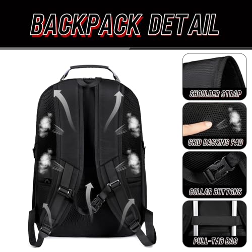 Image of Z-MGKISS 18.4 Large Travel Backpack, USB Computer Bagpack Fits 18.4 Inch Laptop, Business Backpack for Men, TSA Flight Approved, Laptop Backpacks, Black