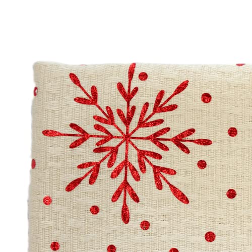 Set de 4 Servilletas de Tela Cuadradas Beige y Rojo miniatura 2