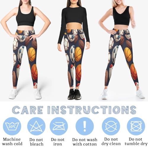 Bardic Calça legging feminina de ioga de cintura alta para futebol americano, futebol, basquete, cor