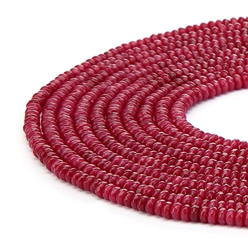BRCbeads Ruby Color Jade Gemstone Faceted Rondelle Loose Beads 4x6mm Approxi 15.5 inch 95pcs 1 Strand per Bag for Jewelry Making BRCbeads Ruby Color Jade Gemstone Faceted Rondelle Loose Beads 4x6mm Approxi 15.5 inch 95pcs 1 Strand per Bag for Jewelry Making