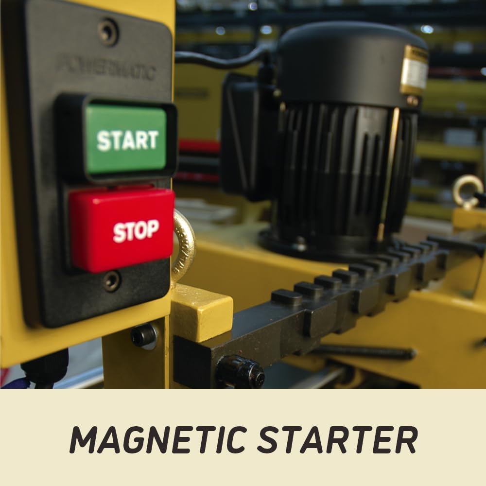 Magnetic starter with green START and red STOP buttons