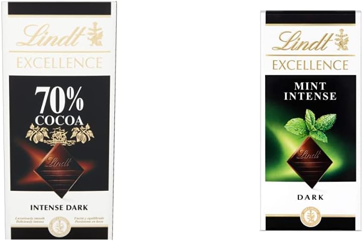 EXCELLENCE Dark 70% Cocoa Chocolate Bar - 100 g & Excellence Dark Mint Chocolate Bar Each 100g