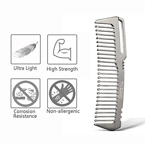 Ti-Edc Titanium Hair Beared Comb Handmade Premium Eco-Friendly Durable Pocket Wallet Comb #TOP3