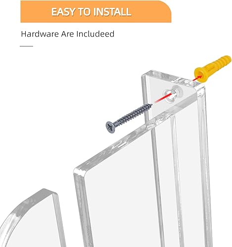 Miniatura 7 de BiJun Soporte de pared para monopatín y snowboard, estante horizontal acrílico y colgador de almacenamiento