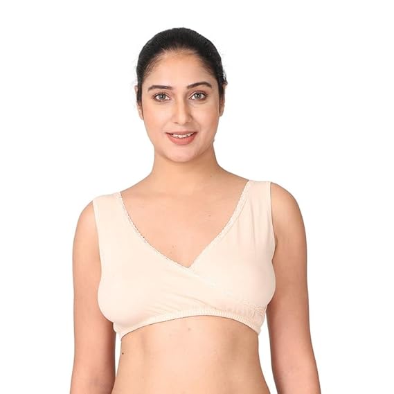 Morph Maternity Feeding Bras for Women Combo Pack | Bra for Mother | Baby Safe Bra with No Hooks Or Clips | Slip On Style Feeding Bra | Pull Over Cup | Pack of 2
