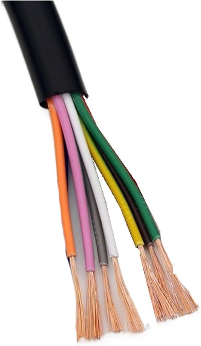 Multi-Conductor Cable Outdoor Landscape Wire, 15 AWG Electric Cable 1.5mm2 Black 2 Cores 18 Cores Pins Copper Conductor Wire(7 Cores 3 Meters)