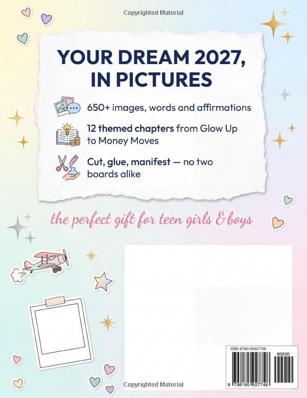 2027 Vision Board Clip Art Book for Teens: 650+ Aesthetic Pictures, Words, Quotes & Affirmations to Cut Out | Magazine-Style Manifestation Supplies ... Boys to Dream, Plan & Create Their Dream 2027 image 3