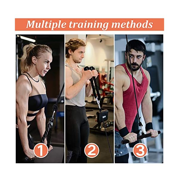 U/R Fitness LAT and Lift Pulley System with 2 Handles,Muscle Strength Training Machine for Triceps Pull Down, Biceps Curl, Back, Forearm, Shoulder-Multi Purpose Exercise Equipment for Home Workouts