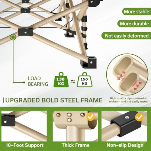 Image of Hukimoyo Folding Bed Single for Sleeping 6 Ft Portable Foldable Outdoor Camping Cot for Adults Heavy Duty Sleeping Bed for Travelling Camping Cots with Side Pocket & Carry Bag (Upto 150KG)
