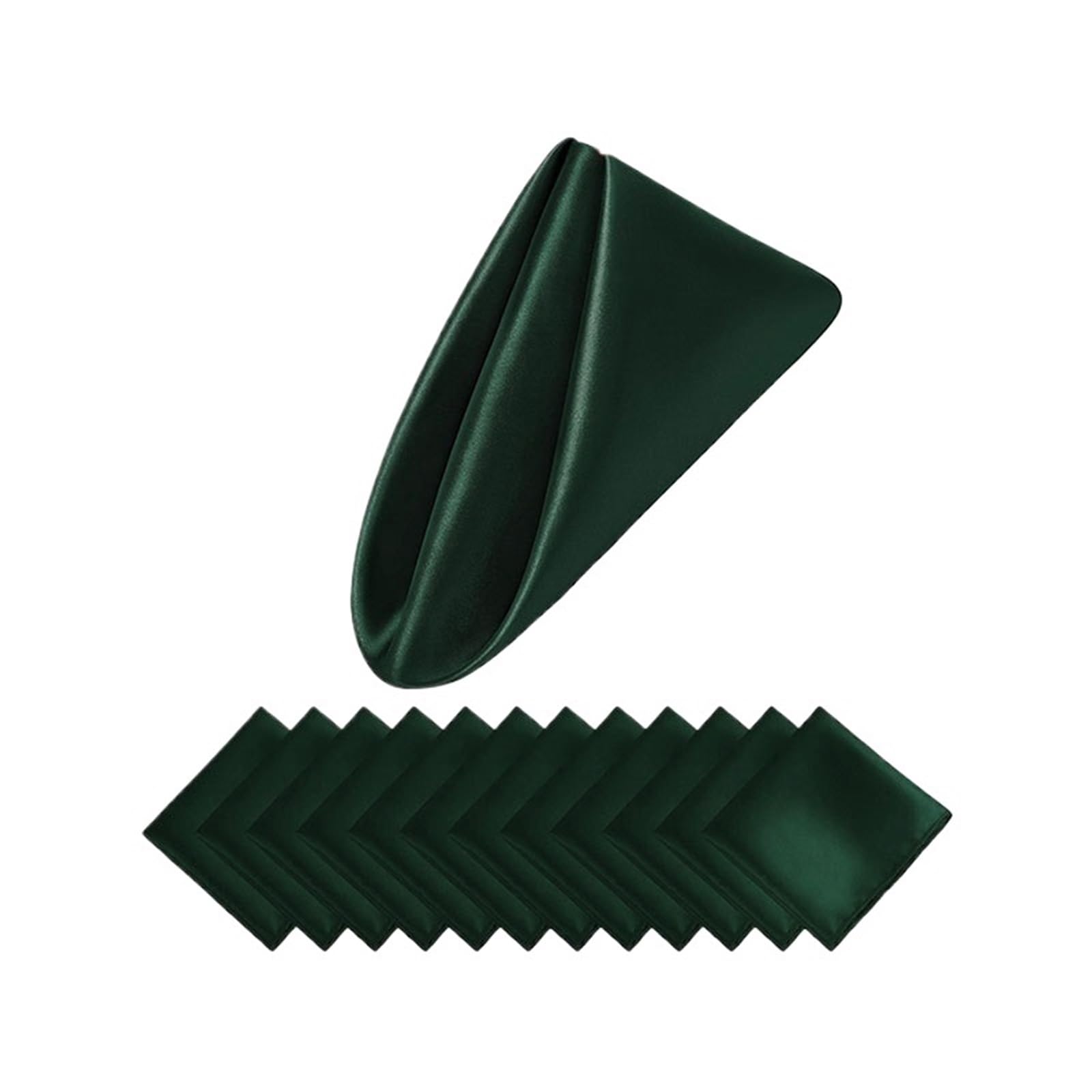 Servietten Stoff 6/12/24 Set of Table Cloth Napkins Durable Satin Polyester Thicken Placemat Reusable for Dining Wedding Decoration(Green 24pcs)