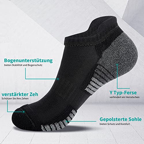 Image of Lapulas Athletic Running Ankle Socks, Low Cut Cushioned Anti-Blister Tab Sports Socks Men Women 6Pairs