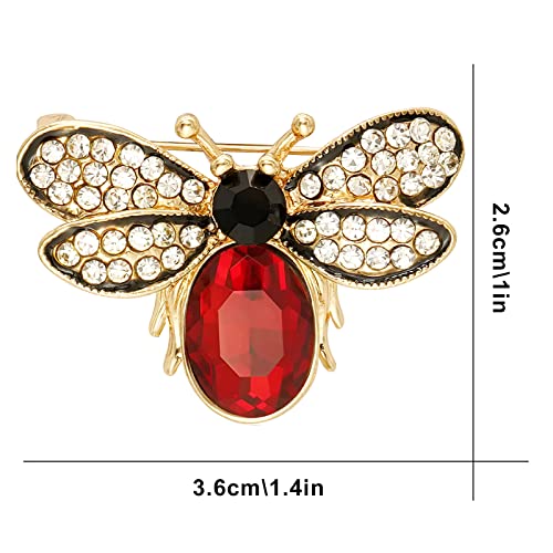 Image of Rhinestone Bee Brooch Vintage Fly Insect Corsage Crystal Moth Brooch Pin