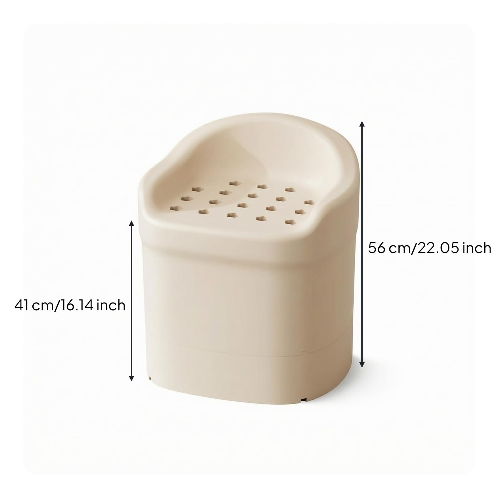 MERIGLARE Asiento de para Baño Silla de Ducha Taburete de Bañera Banco de Baño con Respaldo Estructura de Espuma Resistente al Agua con Orificios de Drenaje, Beige, Modelo De Altura Aumentada