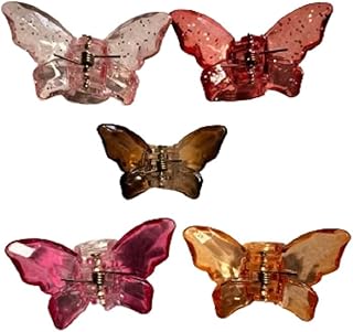 SET OF TRANSPARENT MINI BUTTERFLY HAIR CLAW CLIPS