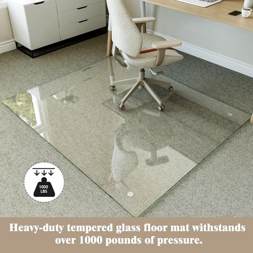 Image of Koonmi 46 inch x 55 inch Office Chair Mat for Hardwood Floors & Carpets