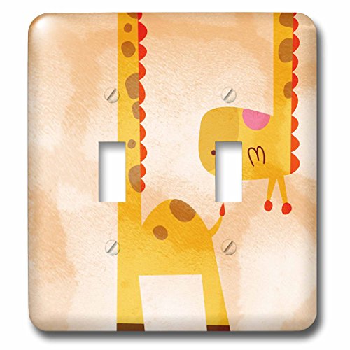 Interrupteur girafe double plaque de décoration murale 3dRose lsp_110575_2 - 2