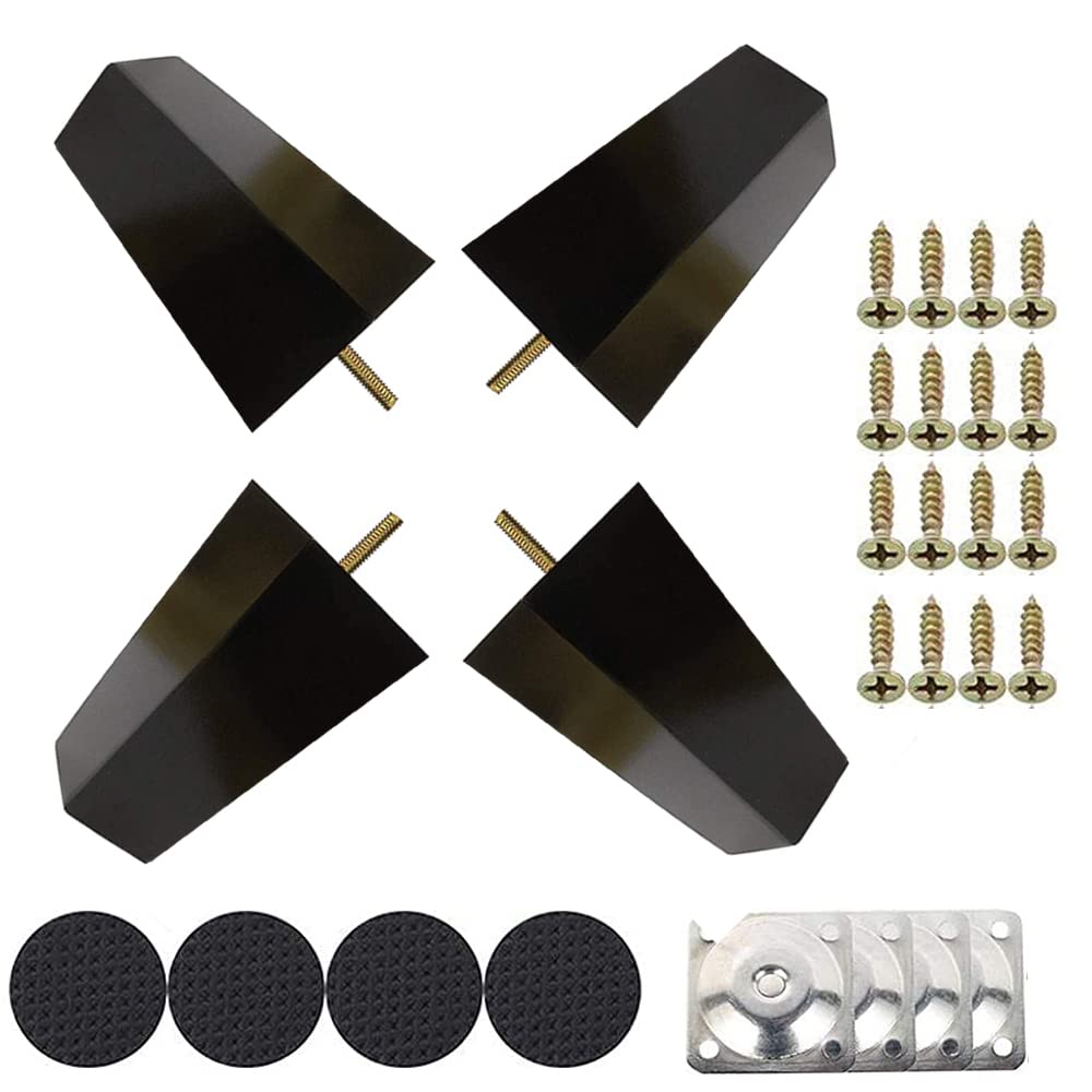 Patas para muebles en madera recta con placas de montaje reforzadas para armarios pesados