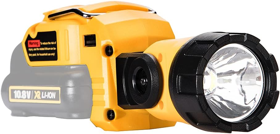 Hipoke 12V MAX LED Work Light for Dewalt 10.8V~12V Lithium-ion Battery, 240LM Handheld Flashlight Replacement for DCL510 DCL044, Battery Adapter Tool with USB/DC Port…