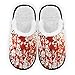 Umidedor Halloween Bloody Mens Slippers, Soft Memory Foam Non-Slip Indoor House Slippers Home Shoes for Bedroom Hotel Travel Spa