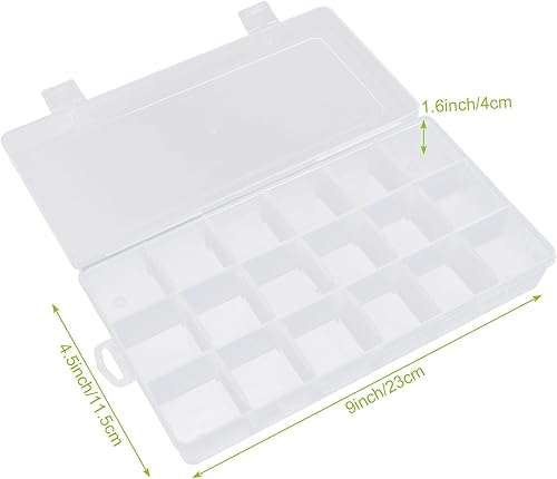 Miniatura 2 de Paquete de 6 cajas organizadoras de plástico de 18 rejillas con divisores, organizador de 18 compartimentos, organizadores de cajas de aparejos y