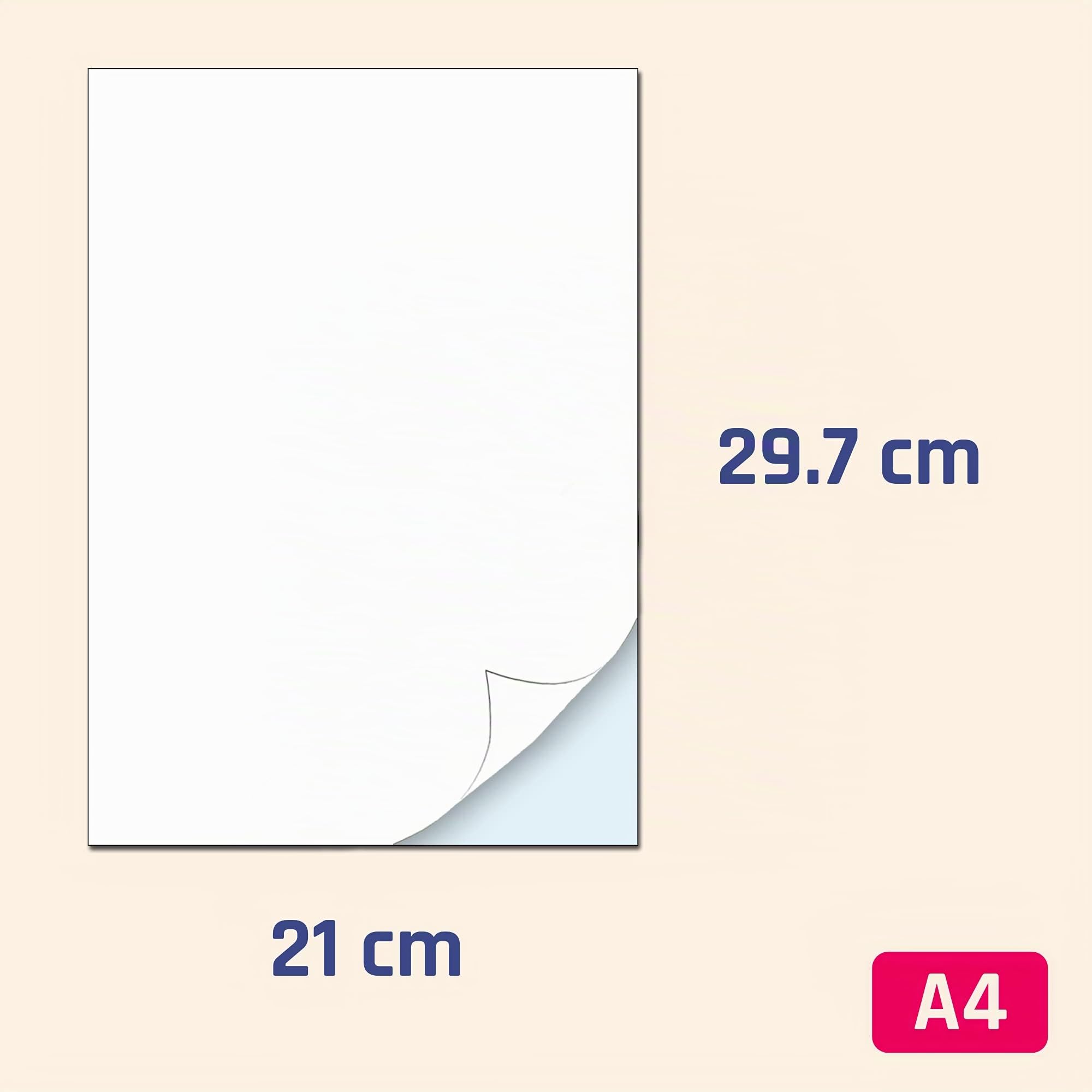Papier Autocollant Vinyle Imprimable Étanche A4 Blanc 30 Feuilles
