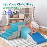 Sumbababy Foam Climbing Blocks for Toddlers: with a Tunnel - 4 PCS Foam Blocks - Kids Indoor Climbers Play Structures Play Gym Soft Climber with Slide and Stair Soft Playground Green - Image 2